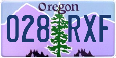 OR license plate 028RXF