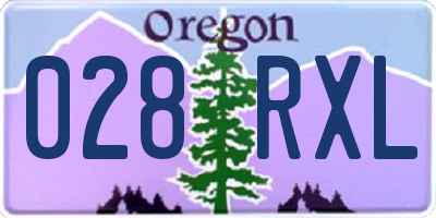 OR license plate 028RXL