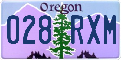 OR license plate 028RXM