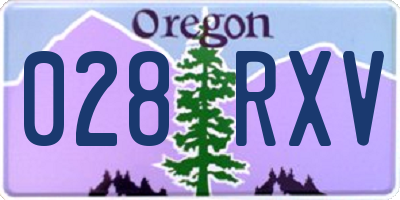 OR license plate 028RXV