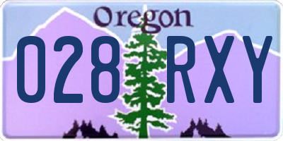 OR license plate 028RXY