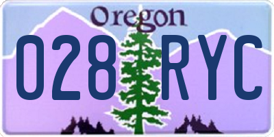 OR license plate 028RYC