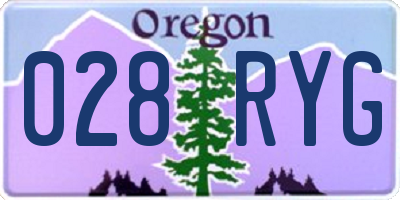 OR license plate 028RYG