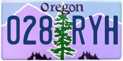 OR license plate 028RYH