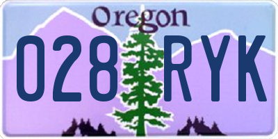 OR license plate 028RYK