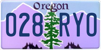 OR license plate 028RYO