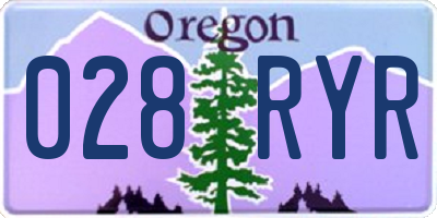 OR license plate 028RYR