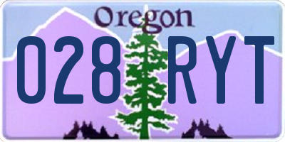 OR license plate 028RYT