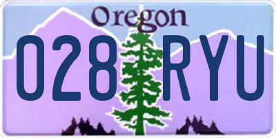 OR license plate 028RYU