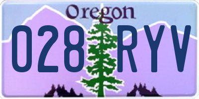 OR license plate 028RYV