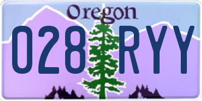 OR license plate 028RYY