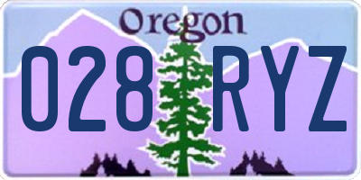 OR license plate 028RYZ