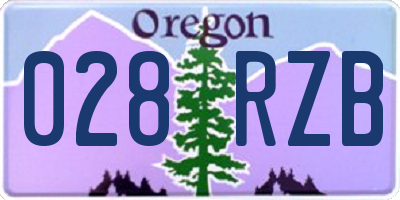 OR license plate 028RZB