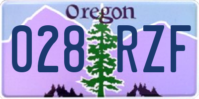 OR license plate 028RZF