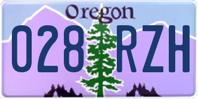 OR license plate 028RZH