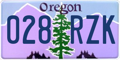 OR license plate 028RZK