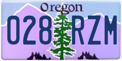 OR license plate 028RZM