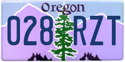 OR license plate 028RZT