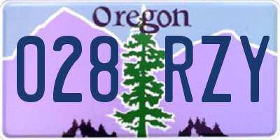 OR license plate 028RZY