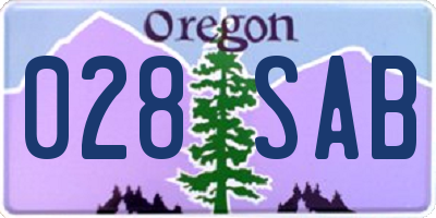 OR license plate 028SAB