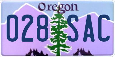 OR license plate 028SAC