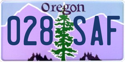 OR license plate 028SAF