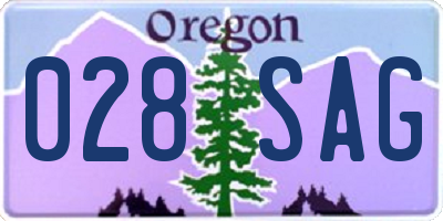 OR license plate 028SAG
