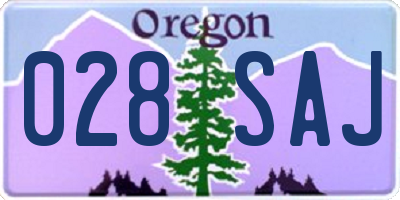 OR license plate 028SAJ