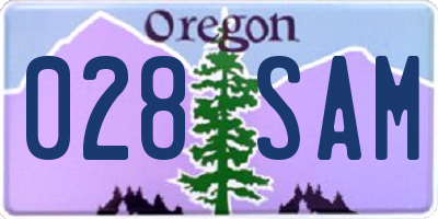 OR license plate 028SAM