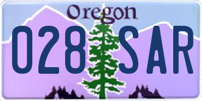 OR license plate 028SAR