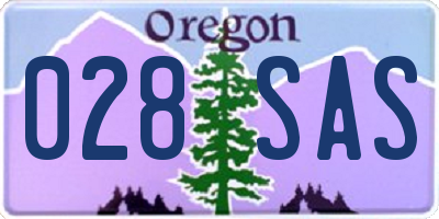 OR license plate 028SAS