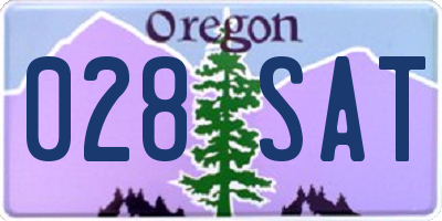 OR license plate 028SAT