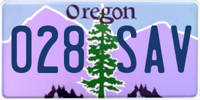 OR license plate 028SAV