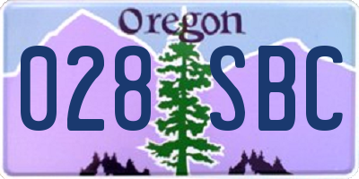 OR license plate 028SBC