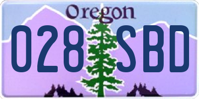 OR license plate 028SBD