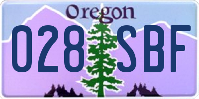 OR license plate 028SBF