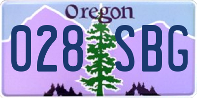 OR license plate 028SBG