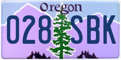 OR license plate 028SBK