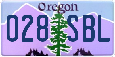 OR license plate 028SBL