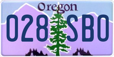 OR license plate 028SBO