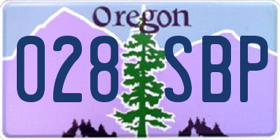 OR license plate 028SBP