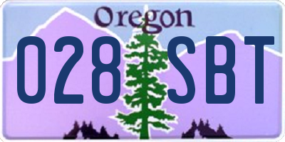 OR license plate 028SBT