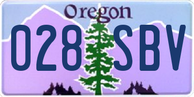 OR license plate 028SBV