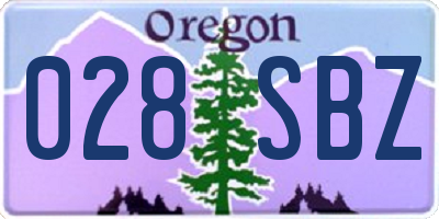 OR license plate 028SBZ