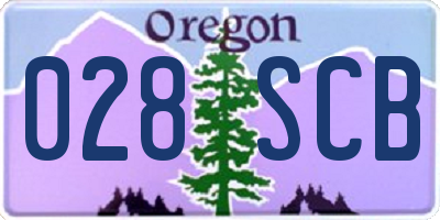OR license plate 028SCB