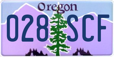 OR license plate 028SCF