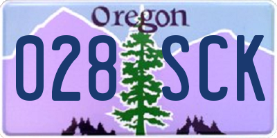 OR license plate 028SCK
