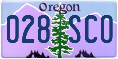OR license plate 028SCO