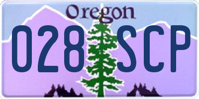 OR license plate 028SCP