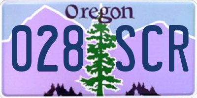 OR license plate 028SCR